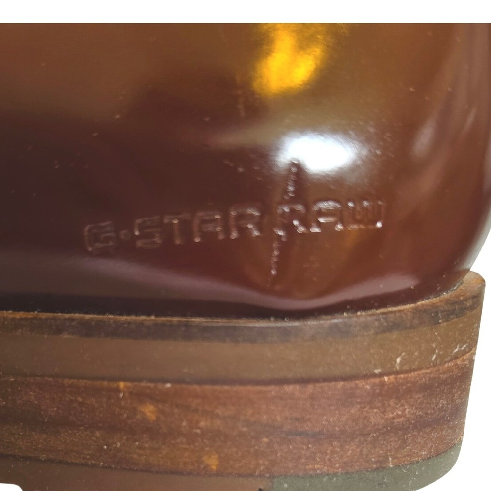 G-Star Raw Cargo Mens Polished Leather Lace Up Boots GS11950/133 Size 10 - Picture 8 of 11